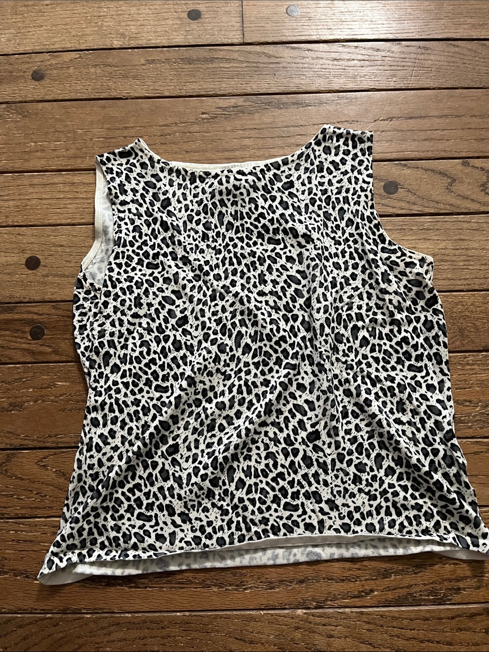 White Stag Black and White Leopard Print Tank